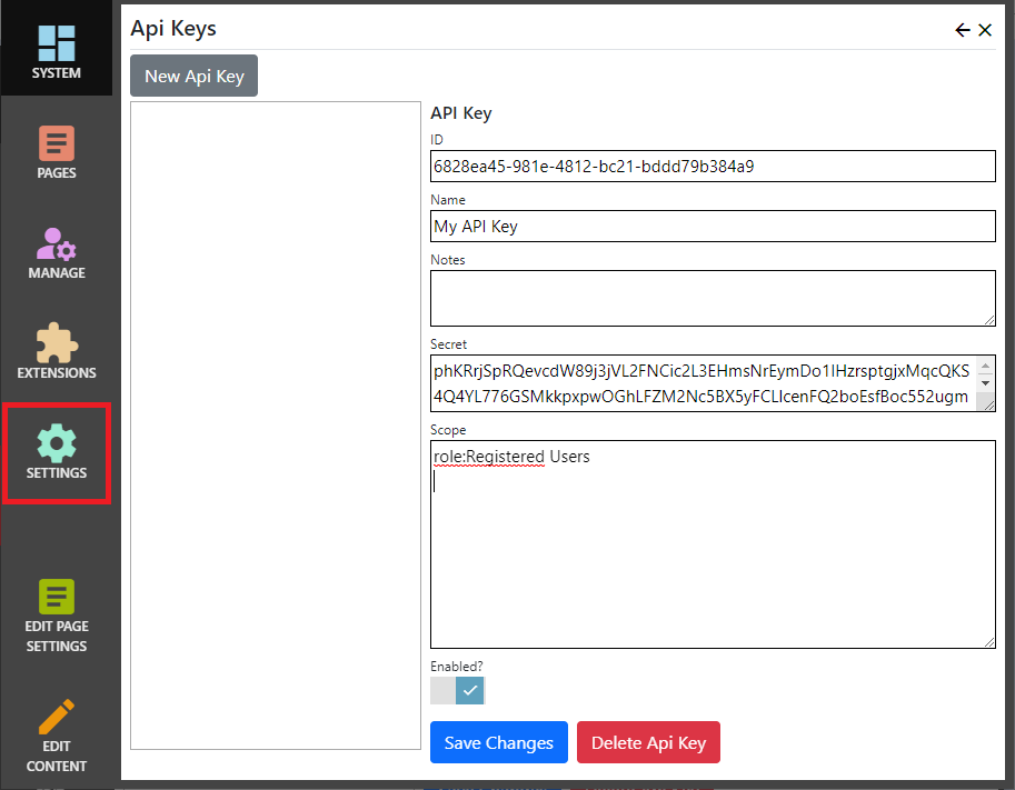 Api Keys