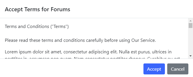 Accept Terms Module Screenshot
