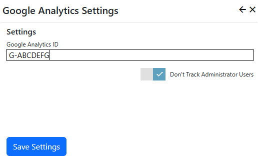 Google Analytics Settings