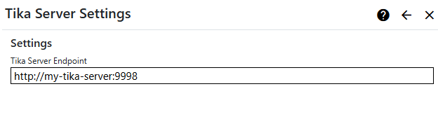 Tika Server Settings